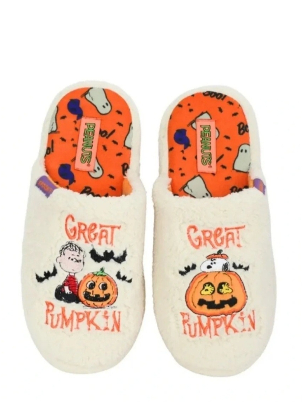 Peanuts Great Pumpkin Womens Cream Slippers